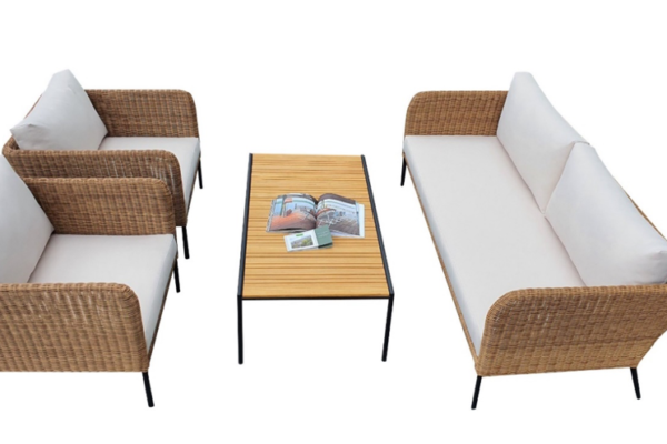 Sofa set (Steel powder coating, Synthetic rattan)